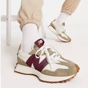 New Balance 327 Sneakers Burgundy and off white